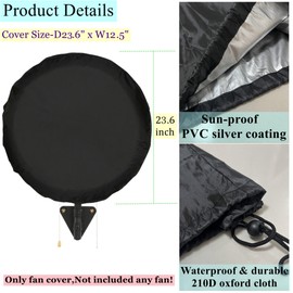 Dustproof Cover for 20" Wall Mount Fan Storage,Waterproof Dust Covers for 20 Inch Industrial Oscillating Wall Mounted Fan,Cover for 20" Commercial Pedestal Floor Fan,Reusable,Easy to Clean,1 Pack