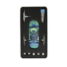 LEEFAI Pro Fingerboard Complete Set 34x96mm Maple Deck 4.0 Trucks UV Print Design Mini Finger Skateboard - Op3ra V3-Alienation