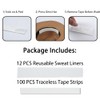 KimYoung Reusable Hat Sweat Liners 12PCS with 100 Tape Strips