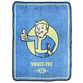 JUST FUNKY Fallout Blaket Video Game Vault-Tec Boy Mascot Logo 45"X60" Throw