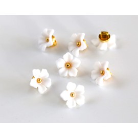 GANSSIA Flower Buttons for Sewing Plastic Craft Button 13mm(0.52 inch) White Color Pack of 30pcs