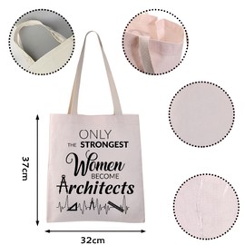 VAMSII Architect Tote Bag Architecture Supplies Bag Women Architect Gifts for Women Architecture Gifts Shoulder Bag (Woman Architects tote)