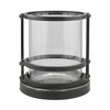 Stonebriar Industrial Black Metal Cage Pillar Candle Holder with Removable