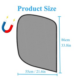 Eysbiy Magnetic Window Screen Car for Transit MK8/MK9 2015-2024 Medium/High Roof, Pair Van Window Bug Screen for Front Doors Camping Window Sun Shade