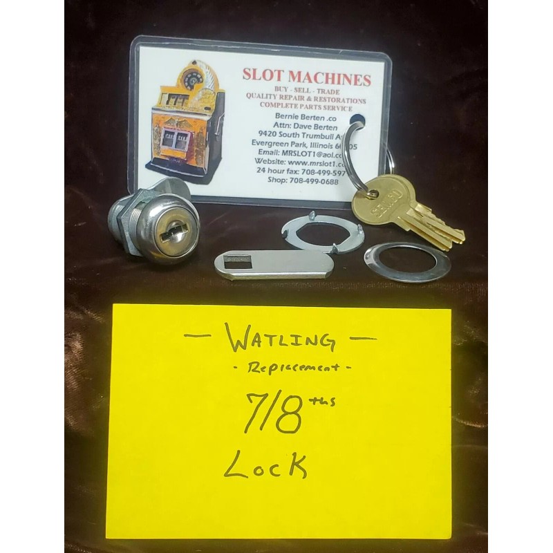 WATLING REPRODUCTION / REPLACEMENT 7/8" BACK DOOR LOCK FOR ANTIQUE