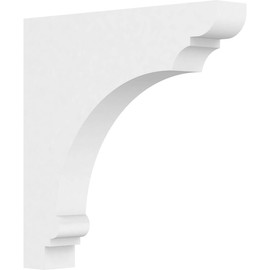 Ekena Millwork BKTP02X12X12HUG Standard Hughes Architectural Grade PVC Brackets, 2"W x 12"D x 12"H
