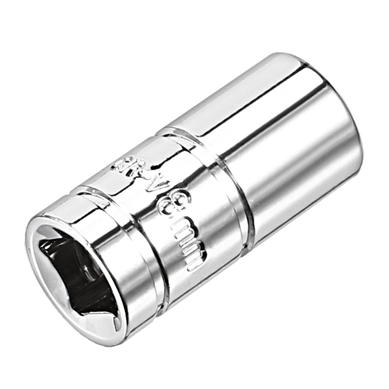 sourcingmap 2 Pcs 1/4-Inch Drive 8mm 6-Point Shallow Socket, Metric,