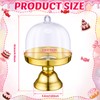 24 Pieces Plastic Mini Cake Stand with Dome Cover Chocolate