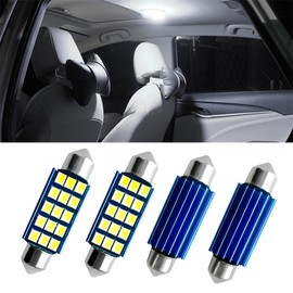 Middrivr 4PCS Interior Car LED Dome Light, Car Interior Lights, LED Extremely Bright Bulbs, Bright White Top Light Map Tail Light Cab Bulb, 578 Led Bulb for Trunk Map Light Dome Light (White, 4PCS)