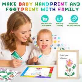 Sortnic Sortnic 75ml Green Baby Imprint Ink for Baby Footprint Handprint Fingerprint, Dog Cat Paw Print Kit, Washable, Non Toxic Acid-Free, Safe Gentle for Home School Christmas New Year DIY Keepsake Stamp