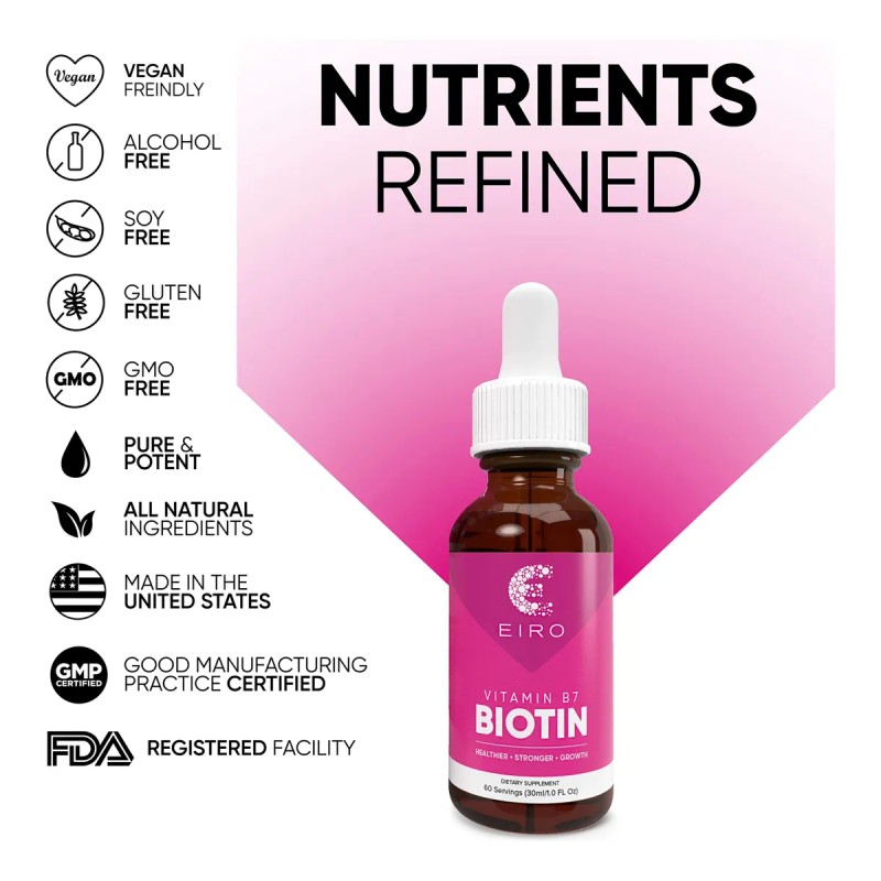 Eiro Biotina Líquida 6000mcg Para Cabello Y Uñas