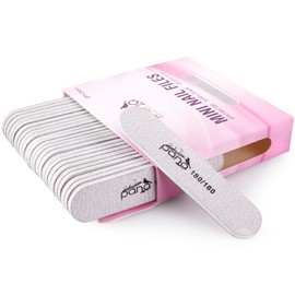 25pcs - PANA Mini Double-Sided Emery Nail File for Manicure, Pedicure, Natural, and Acrylic Nails - Zebra (Grit 180/180)