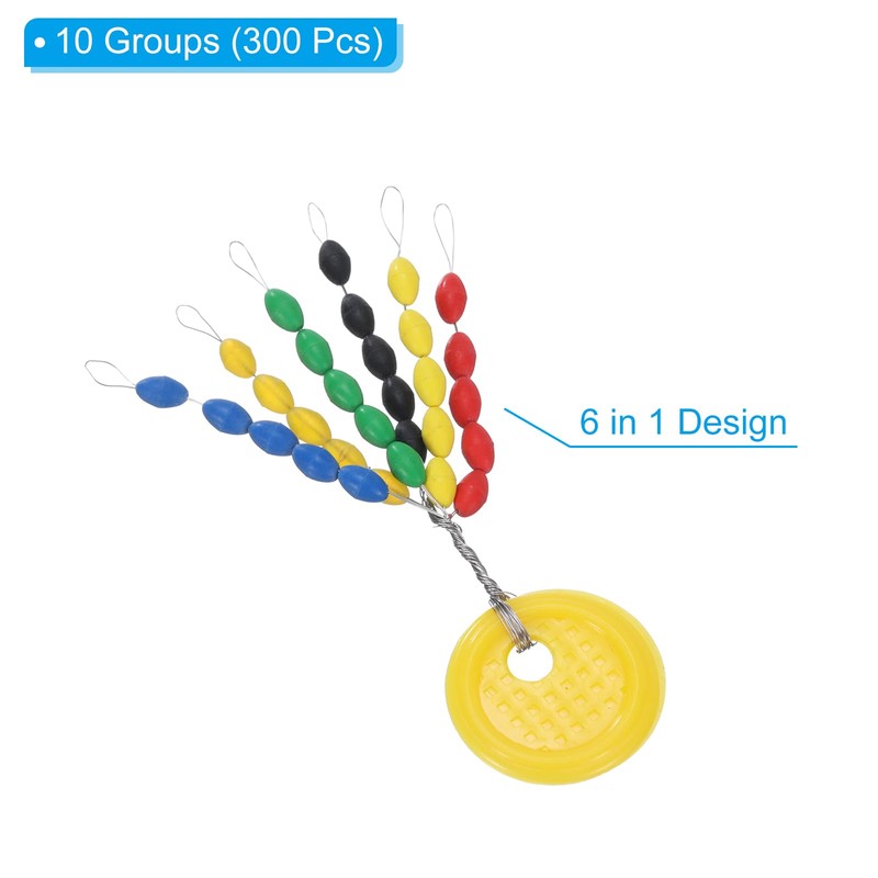 PATIKIL Fishing Rubber Bobber Beads Stoppers, 300 Pieces 6 in