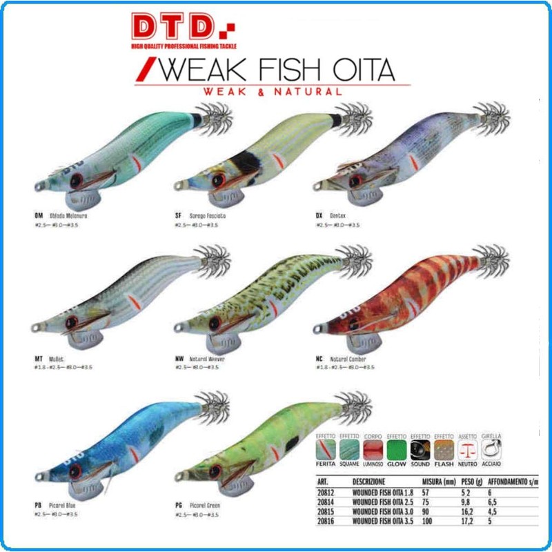 Td SQUID JIG DTD WOUNDED FISH OITA - 9CM -