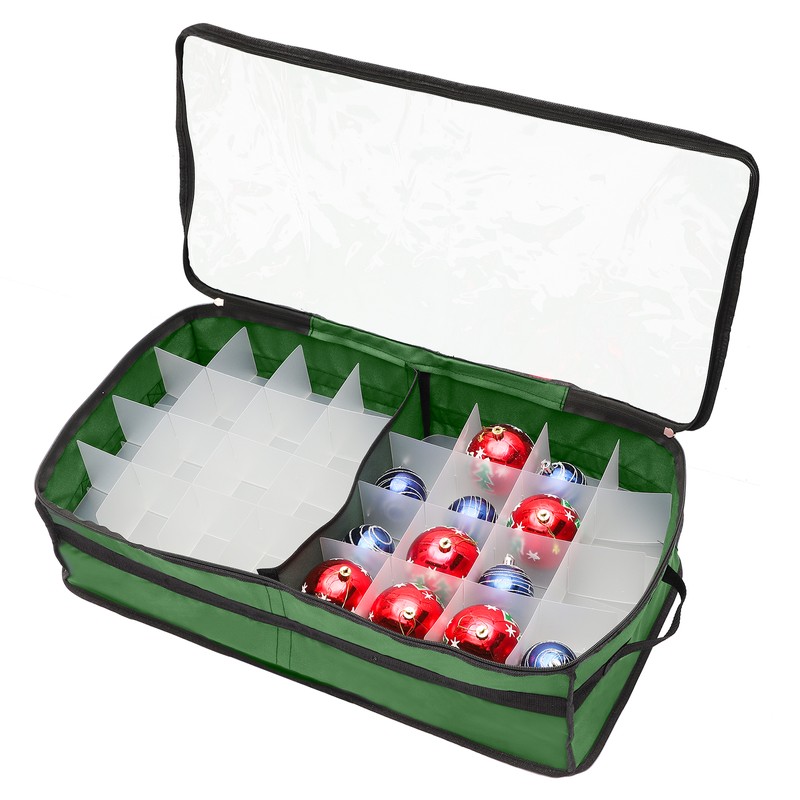 Christmas Ornament Storage Box Under Bed 64 Cell partition 600D