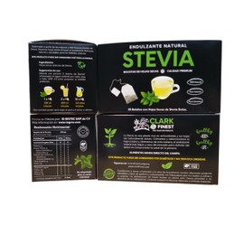 Paquete de 4 Cajas de Té de Stevia Natural – 100 Sobres en Total para Endulzar Té, Café o Disfrutar Solo | 100% Natural y Saludable, Sin Calorías, Vegano, Gluten-Free, Non-GMO, KETO Friendly | Endulzante Sano, No químicos ni aditivos, Sugar Free.