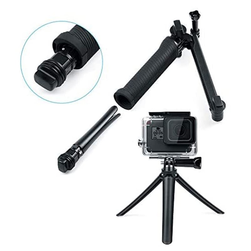 FitStill 3 Way Tripod for GoPro Hero 11/10/9/8/7/6/5/4/3/2/1 Session Max
