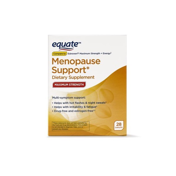 Equate Maximum Strength Menopause Support, 28 Caplets (Pack of 2)