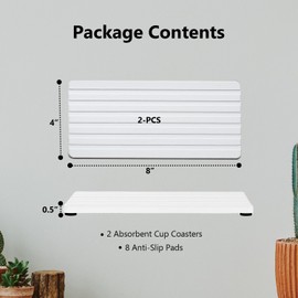 Yatics 2PCS Stone Drying Tray Quick Water Absorbent Diatomite Coasters for Bathroom & Kitchen Countertop, Instant Dry Water Absorbing Mat