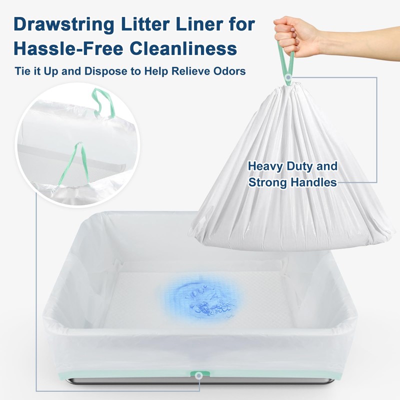 19.6''x13.7''x6'' Suzzipaws Stainless Steel Litter Box, Open Top Sifting Litter
