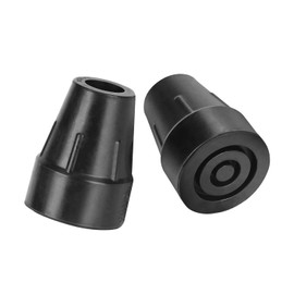 supregear Cane Tips, 2-Pack 19 mm Heavy Duty Rubber Replacement Cane Tip, Non-Slip Extra Widen Base for Walking Cane Crutch Folding Cane Accessory, Black