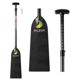 Z&J SPORT Adjustable Dragon Boat Paddle, IDBF Approved Boat Oars, Carbon Fiber Paddle Adjustable T Handle with Adjuster for Dragon Boat Paddler (Range: 43”-52” /110cm-132cm) (Football Pattern)