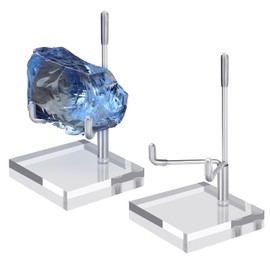 Lollanda Mini Acrylic display stand 2 pieces, Clear Plate stand with Adjustable Metal Arms, Display stands for craft fairs