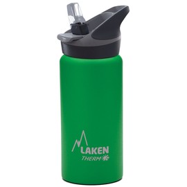 Laken Thermo Jannu Insulated stainless steel children's water bottle with large opening, green