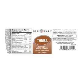 GeriCare Thera High Potency Multivitamin Caplets, Nutritional Supplement, 100 Count (Pack of 1)