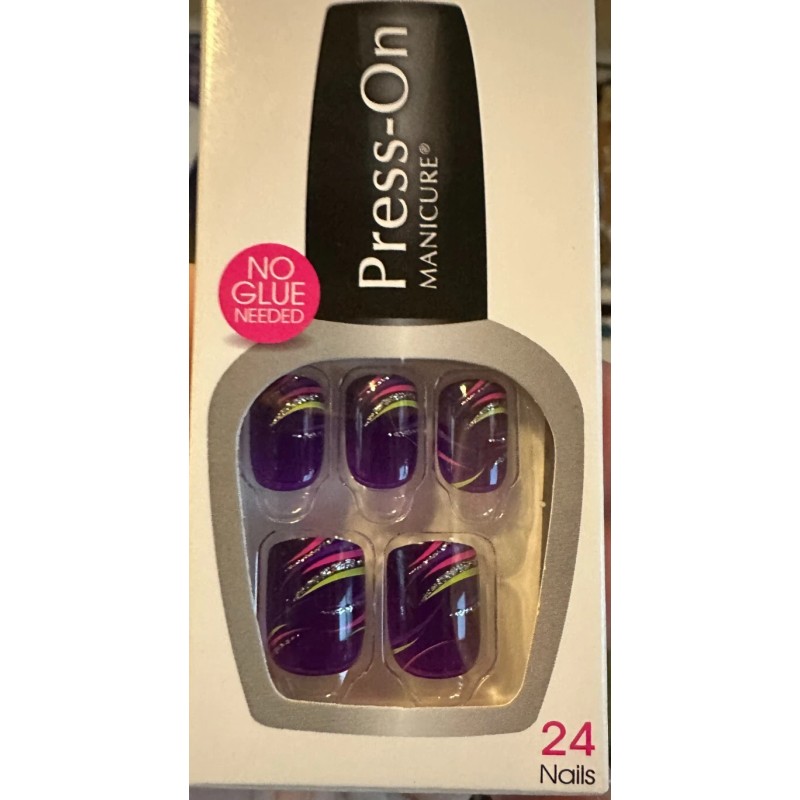 Impress! Impress Gel Manicure Press on Nails Purple with accents