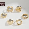 Caiguoer 6Pcs Gold Geometric Rings Joint Ring Set Stacked Open