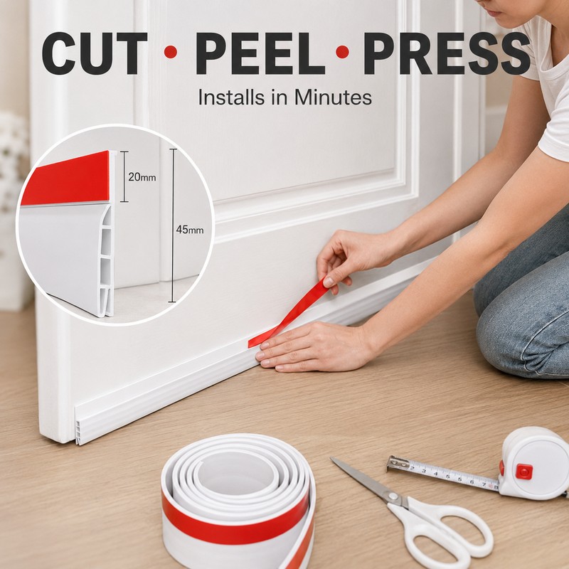 Under Door Draft Stopper Adhesive Door Seal Strip, 1M