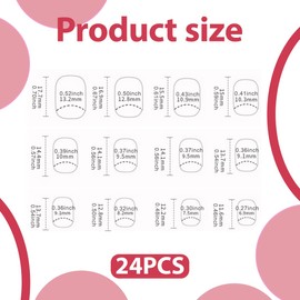 HAMKU 24 Stück Press On Nails Kurz Eckig - Nägel zum Aufkleben Rot Einfarbig - Künstliche Fingernägel zum Aufkleben - Full Cover Kunstnägel für Frauen