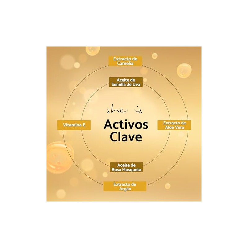 She is skincare Sérum Facial Nutritivo Camelia 6 extractos orgánicos,