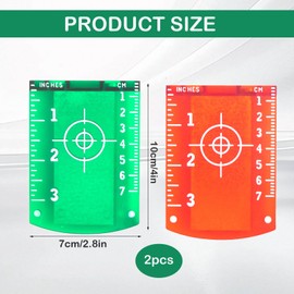 Pack of 2 Laser Target Board, Red, Green Laser Target Board, Laser Receiver Target Boards, Reflector Laser Target Board, Laser Receiver, Crossing Laser Measuring Device, for Improving Laser Visibility