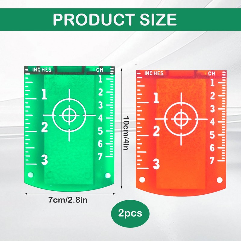 Pack of 2 Laser Target Board, Red, Green Laser Target
