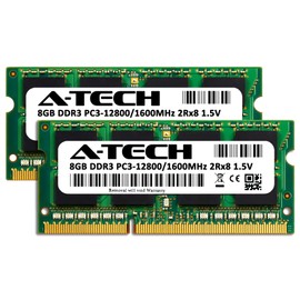 A-Tech 16GB Kit (2x8GB) Memory RAM for HP Elitebook 8460P - DDR3 1600MHz PC3-12800 Non ECC SO-DIMM 2Rx8 1.5V - Laptop & Notebook