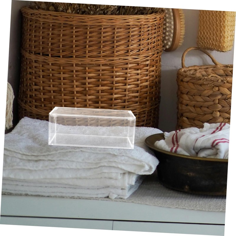 VILLFUL Laundry Room Organizer Clear Storage Box with Lid Desktop
