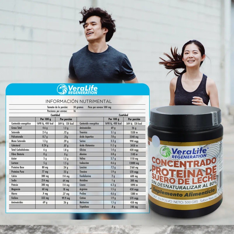 Proteína Suero De Leche Concentrado - 500 Gr - Veralife