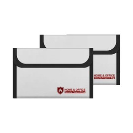 Small Fireproof Bag (5 x 8 inches), Non-Itchy Fireproof Money Bag for Cash, Valuables, Passport, Currency & Keys (2-Pack