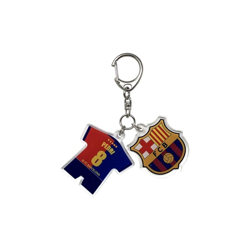 FC Barcelona Keychain Acrylic Double Row Charm #8 PEDRI NVY