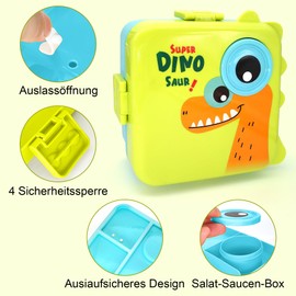 IJIAMY Brotdose Kinder mit Fächern, Auslaufsicher Lunchbox Kinder, Jausenbox kinder für Mädchen & Jungen, Bento Box Kinder, Snackbox, Perfekt für Schule, Kindergarten & Ausflüge