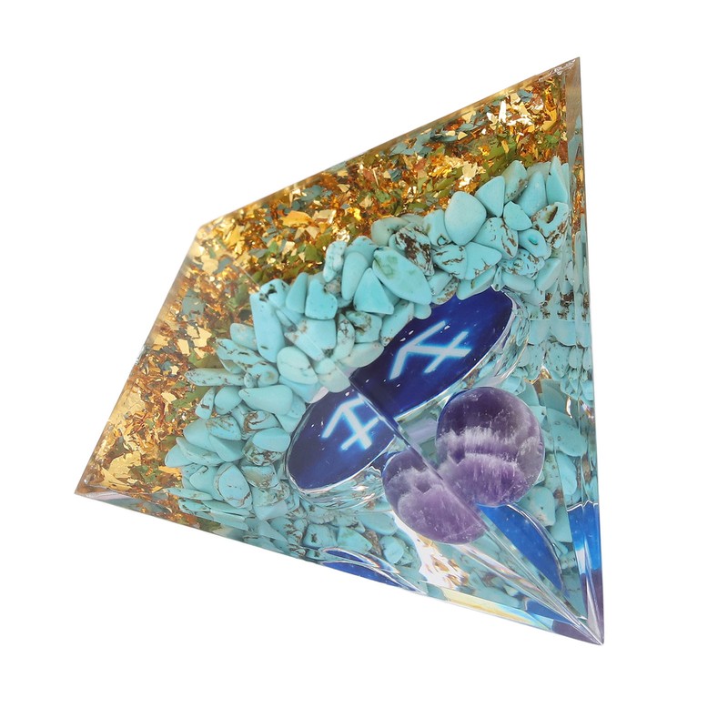 Constellation Pyramid Stone for Positive Energy Reduce Stress Chakra Resin