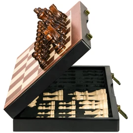 BIVOMON Magnetic Wooden Chess Set 15" Unique Chess Board Game with Chess Pieces Storage Slots, Tournament Portable Folding Travel Chess Sets for Kids Adults Beginner and Pros, 2 Extra Queens