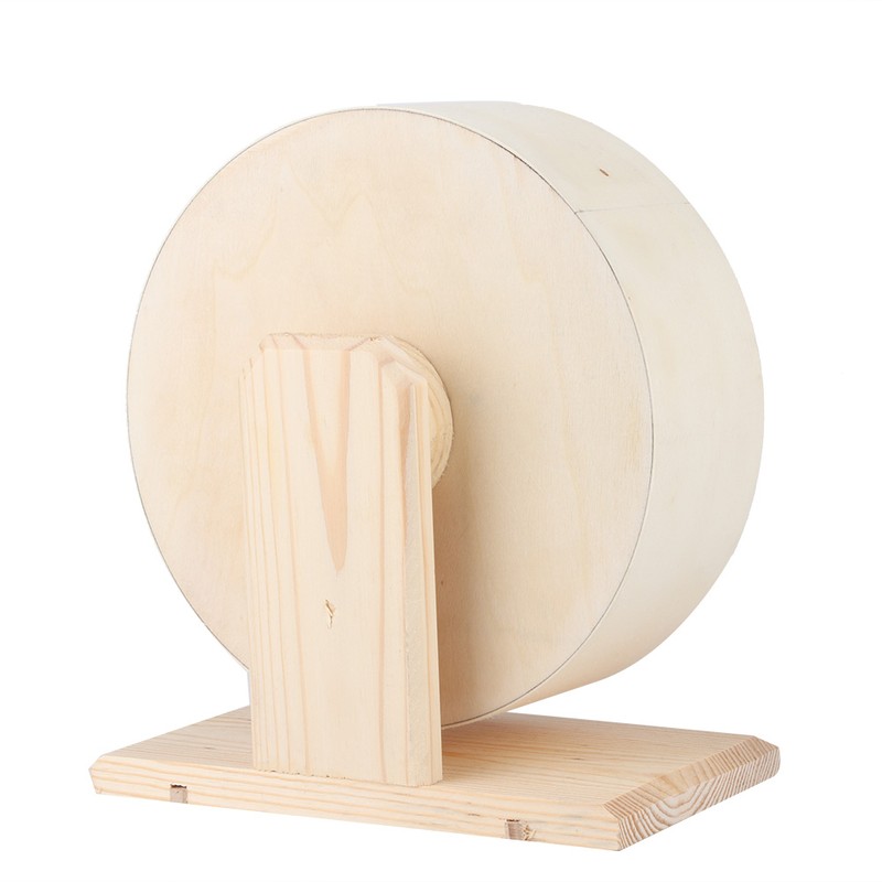 Wooden Bracket Silent Pet Exercise Running Wheel Toy for Hamster