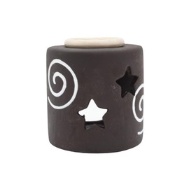 Luz Maria- Difusor de Aceites Esenciales | 8 cm de Alto x 8 cm con Diseño | Céramica | (Café)