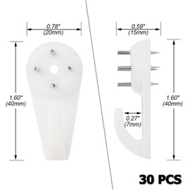 Suprom 30pcs Concrete Wall Hooks, Non-Trace Picture Hanger for Wooden/Stucco/Plaster/Hard Wall, No Damage or Drilling Picture Hooks for Hanging Picture, Artwork, Clocks