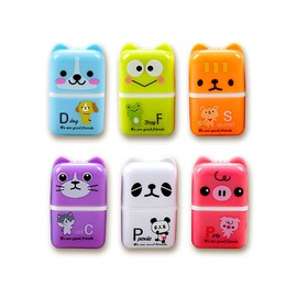 Lotsdonxia 6-Piece Erasers Roller Set Cartoon Animal Characters Pencil Erasers Portable and Lightweight School & Office Stationery Supplies for Kids and Adults (Random Colour)