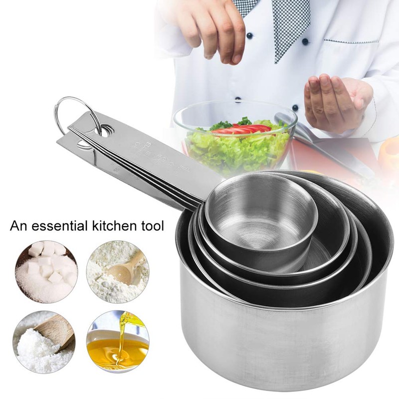 Measuring Cups and Spoons Set 5 Pcs, Stainless Steel Measuring