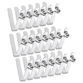 PATIKIL 7 x 6mm Kayak Paddle Snaps, 20 Pcs Tent Pole Clips Steel V-Shaped Single Pin Push Button Spring Clips Locking Tube Pole Clips for Camping Awning, Silver Tone, 30mm Long